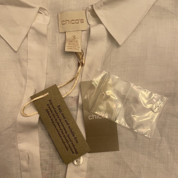 NWT Chico’s Effortless Linen Sina II 3/4 sleeves - Picture 6 of 9